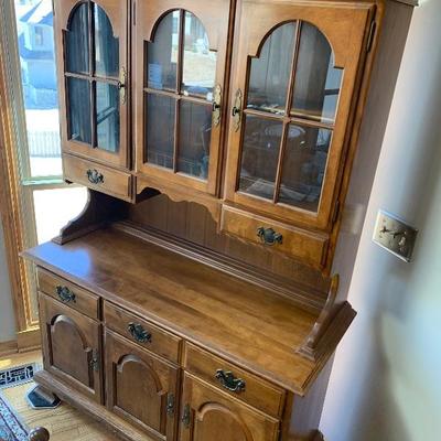 vintage Ethan Allen Table and hutch 