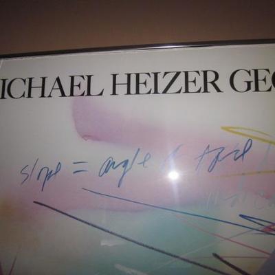 1984 Signed Michael Heizer Geometric Extraction Art 