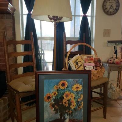 MATTED AND FRAMED SUNFLOWER PICTURE $30