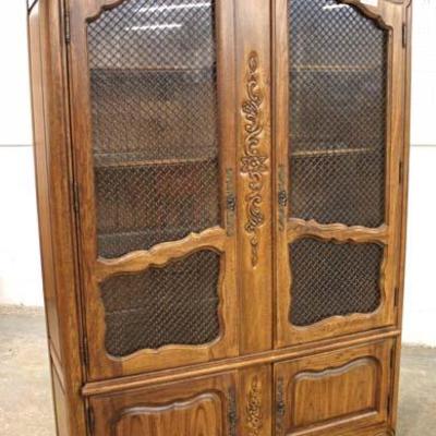  Country French Style 2 Door Wire Front Display Cabinet 