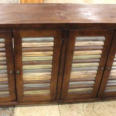 Contemporary 4 Louver Door Media Credenza 
