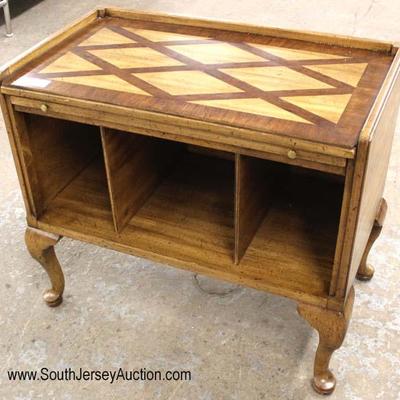  Mahogany 2 Tone Queen Anne Stand with Pull Out Tray 