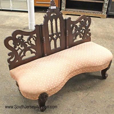  ANTIQUE Transitional Empire Victorian Settee 