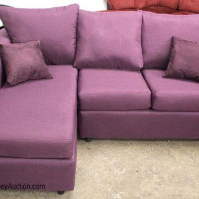  NEW Purple 2 Part Sofa Chaise with Pillows 