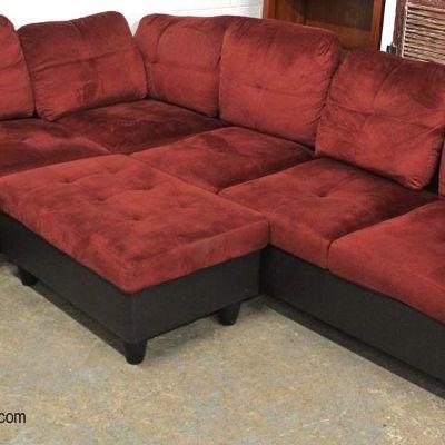  NEW Upholstered Sectional Sofa Chaise with Ottoman 