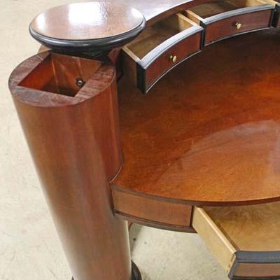  NICE CLEAN â€œCentury Furnitureâ€ Burl Mahogany Inlaid Arched Desk 