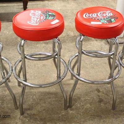  Set of 4 Coca Cola Advertising Bar Stools 