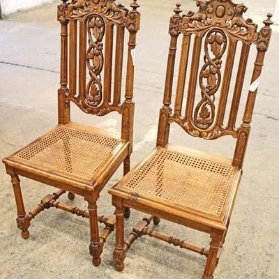  PAIR of ANTIQUE Highly Carved and Fancy Side Chairs 