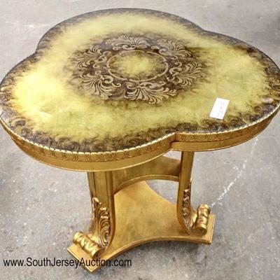  Italian Decorated Carved Lamp Table 