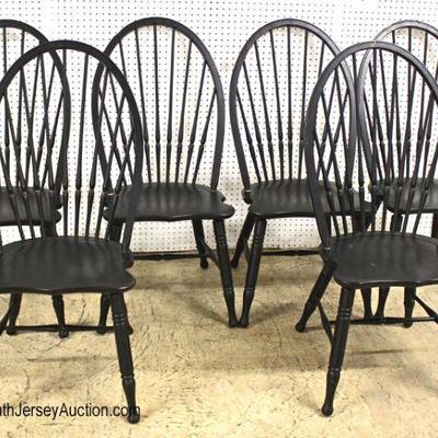  Rustic Country Farm Style Oak Plank Dining Room Table with 6 Windsor Chairs Table has 2 Leaves â€“ Believe to be Amish Made 