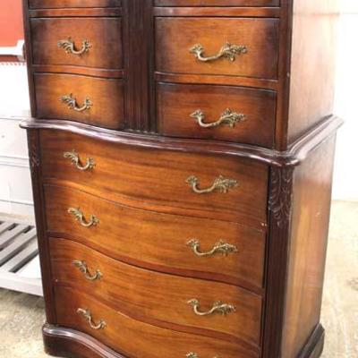  Burl Mahogany Chest on Chest 