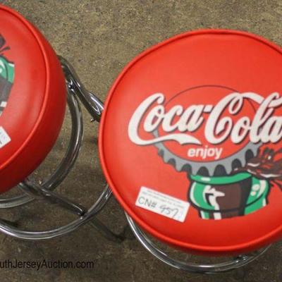  Set of 4 Coca Cola Advertising Bar Stools 