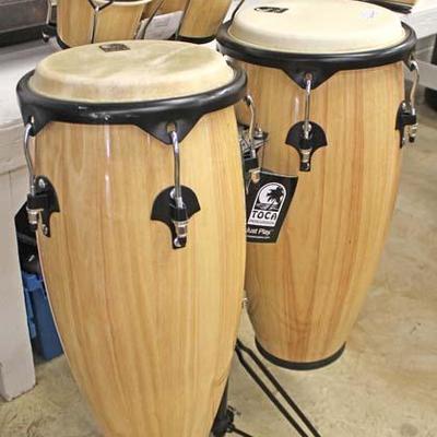  Set of Like New â€œToca Percussion Companyâ€ Maple Case Bongos 