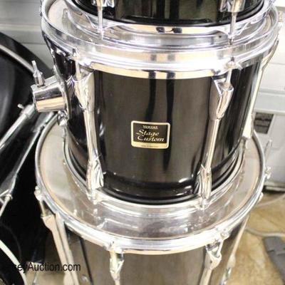  Large 23 Piece â€œYamahaâ€ Drum Set Stage Custom all Birch Shell Drums, Including  Drum Sticks, â€œSabianâ€ Symbols, Including...