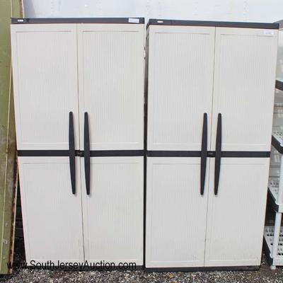  Like New â€œEnviro Elementsâ€ PAIR of NICE PVC 2 Door Storage Cabinets 