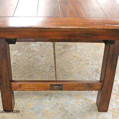  NEW Antique Style Rustic Dining Room Table with Industrial Hardware and 2 Leaves 