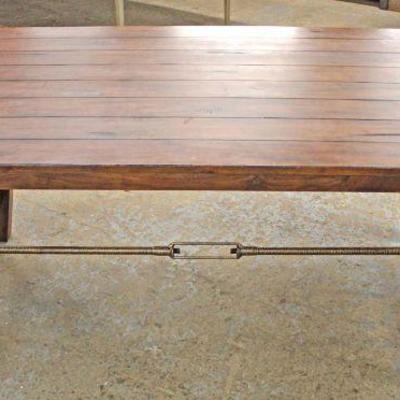  NEW Antique Style Rustic Dining Room Table with Industrial Hardware and 2 Leaves 