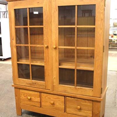  SOLID Oak 2 Door 3 Drawer Bookcase â€“ Possible Amish Made 