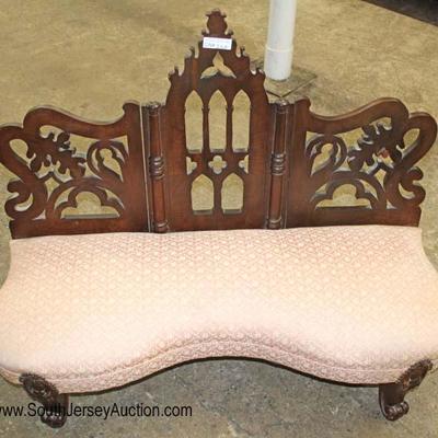  ANTIQUE Transitional Empire Victorian Settee 