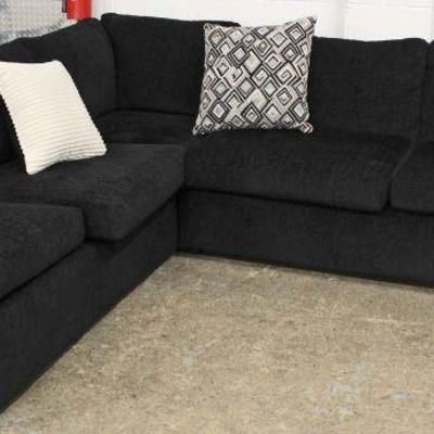 NEW Black Sectional Sofa Chaise with Pillows 