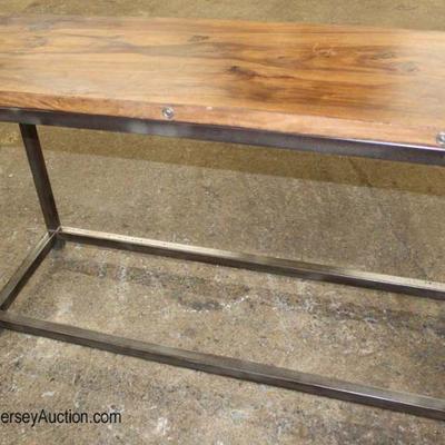 Wood and Metal Industrial Style Sofa Table 