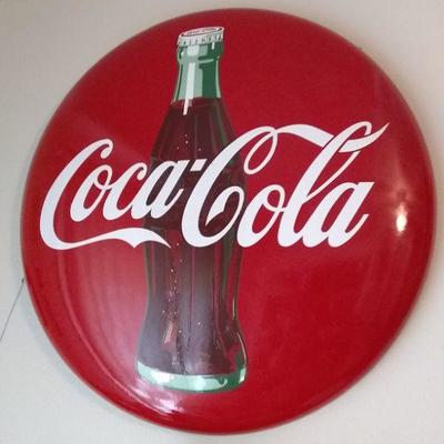 24 inch enamel coca cola button