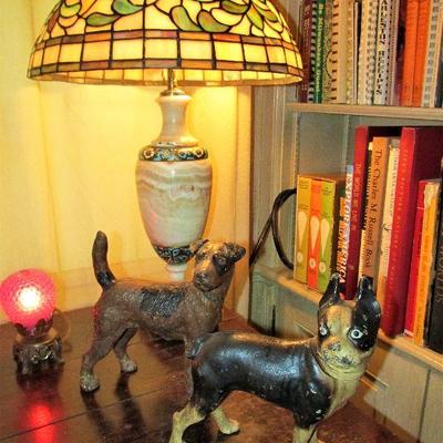 Vintage Hubley airedale and French bulldog