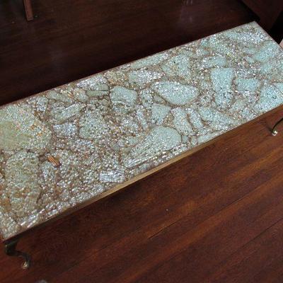 Spectacular shattered glass coffee table