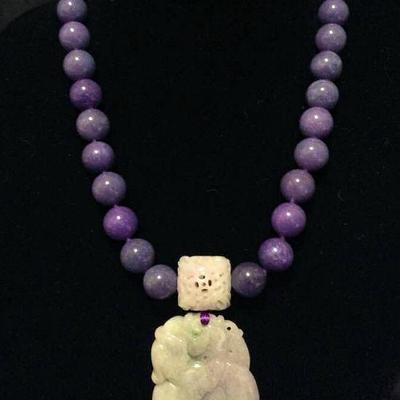 MLC110 Lavender Green Jade Pendant 