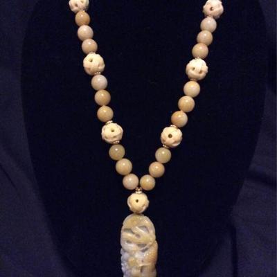 MLC112 Honey Yellow Jade Necklace