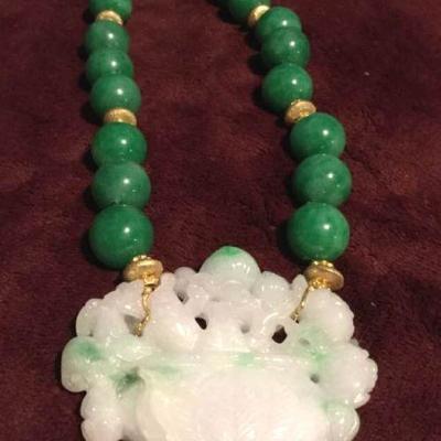 MLC179 Jade Basket Pendant Necklace