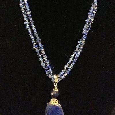 MLC104 Lapis Chips Necklace & Pendant