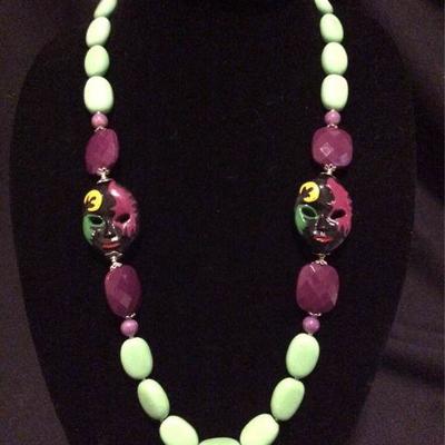 MLC107 Mardi Gras Beaded Necklace