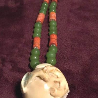 MLC192 Frog Tagua Nut Pendant from South Africa 
