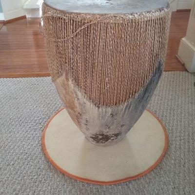African Drum Accent Table