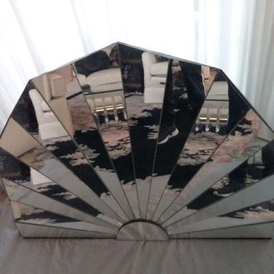 Fan Shaped Mirror with Easel Back