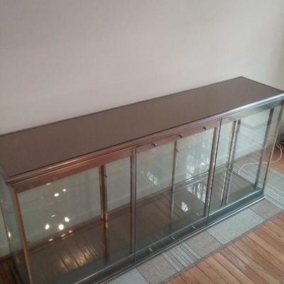 Brass, Chrome, and Glass Display Cabinet