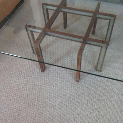 Geometric Glass Top Coffee Table