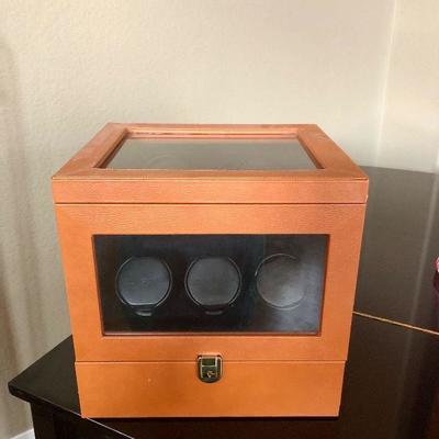 #308- Orbita Watch Winder- Holds 5 Watches- pull out tray for more storage- Faux Leather finish- Beautiful Quality! $300