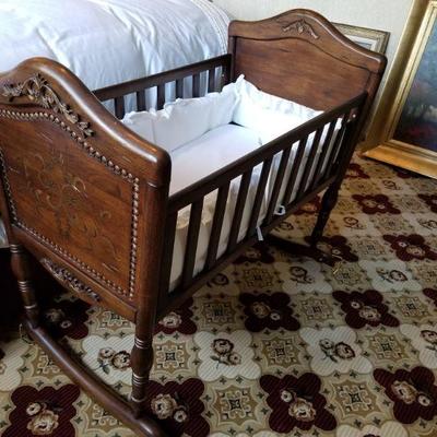 (No. 52) Bassinet  (walnut or mahogany) Rocking $ 125