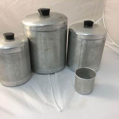 https://www.ebay.com/itm/114159945789 LAN9982: Mid Century Counter Ware Aluminum Tea, Coffee... Local Pickup $20