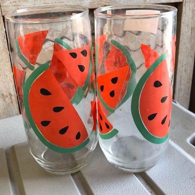 https://www.ebay.com/itm/114158250817 LAN0816: (2) 1980s Watermelon Pattern Water Glasses Local Pickup $15