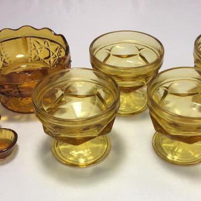 https://www.ebay.com/itm/114154093207 KB0009: Amber Depression Glass, Set of 5