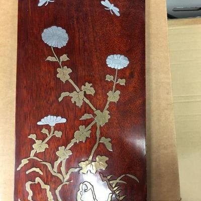 https://www.ebay.com/itm/124123537178 KB0013: Metal Inlayed Wood Art set of 2