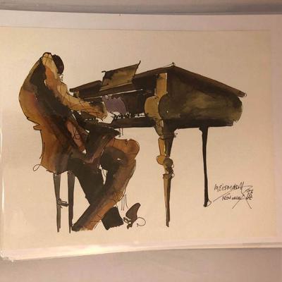 https://www.ebay.com/itm/114155019139 LAN0806: Leo Meiersdorff Jazz Print 10"X12.5" Local Pickup $25 Man at Piano