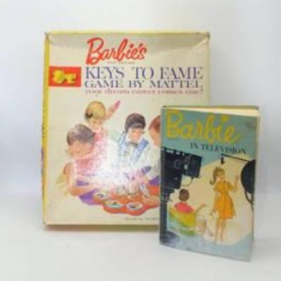 1960's BARBIE'S KEYS TO FAME GAME by Mattel and 1964 BARBIE IN TELEVISION Hardback Book