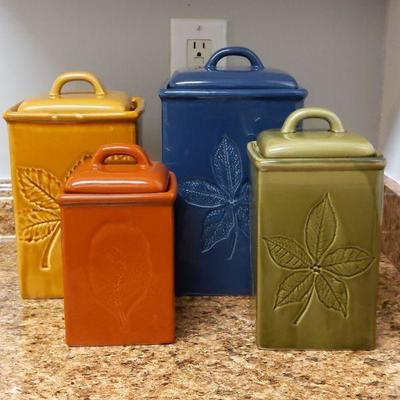 Set of 4 Lillian Vernon Fall Color Canisters