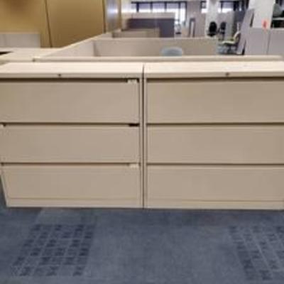 Lot of 3 Drawer Steelcase Lateral Files