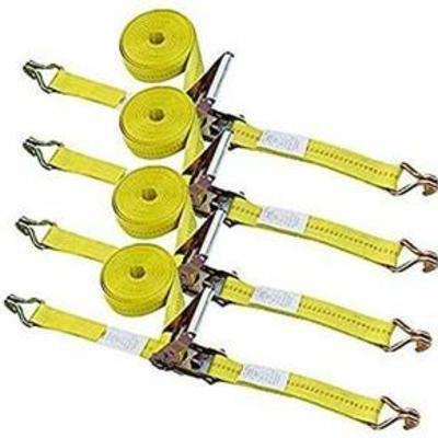 Ratchet Tie Down Strap - 4 Pack 2 inch x 27' Ft Heavy Duty Ratchet Straps with Aluminum Handle, Cargo Straps for Moving Appliances,...