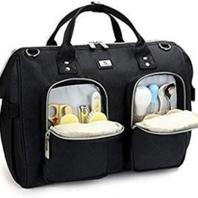 Unisex Versatile Diaper Bag Tote with Multiple Separate Pockets and Changing Pad